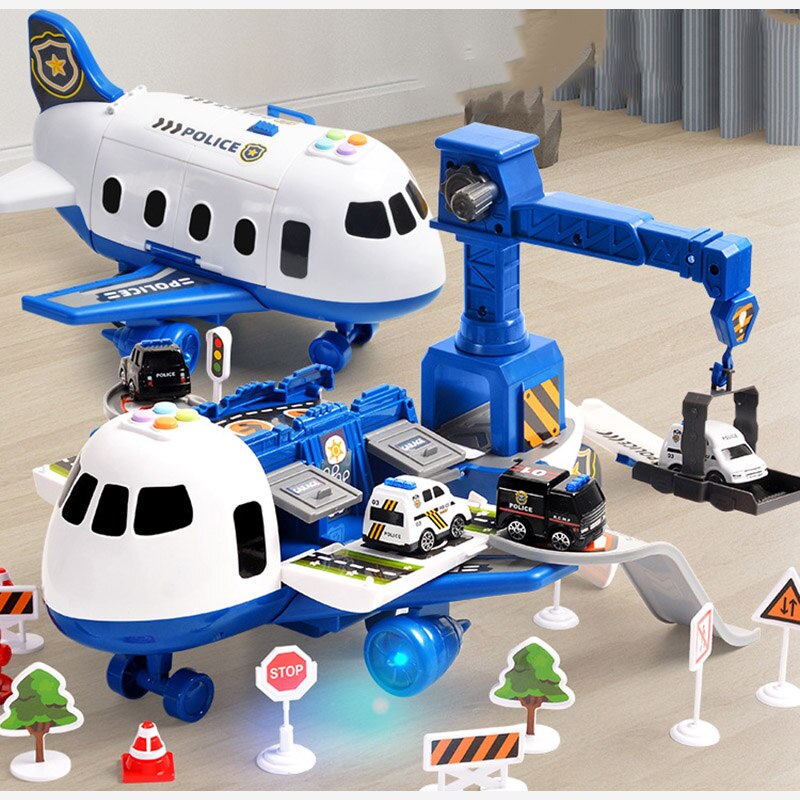 Airplane Playset – Large Aircraft with Six Mini Construction Vehicles 6