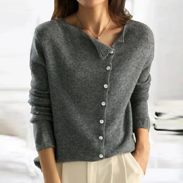 Women's Stylish Lightweight Spring Knit Sweater with Buttons | Ideal for Winter