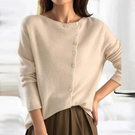 Women's Stylish Lightweight Spring Knit Sweater with Buttons | Ideal for Winter