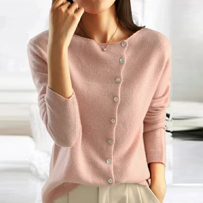 Women's Stylish Lightweight Spring Knit Sweater with Buttons | Ideal for Winter