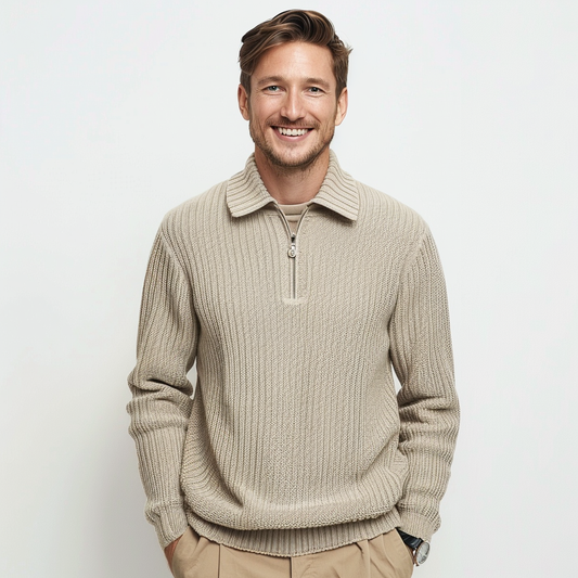 Anthony - Men's Polo Sweater - Classic - Classic Revival - Ideal for Winter