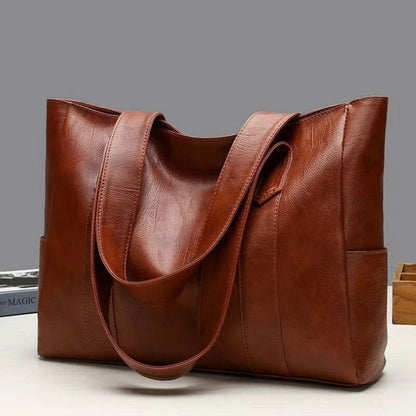 Women's Vintage Vegan Leather Shoulder Bag - Perfect for All Seasons