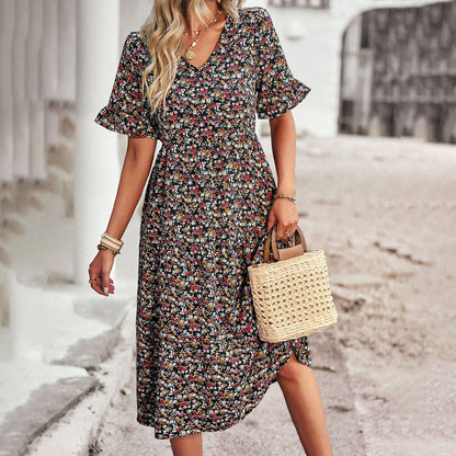 Women's Summer Floral Midi Dress | Perfect for Casual Days