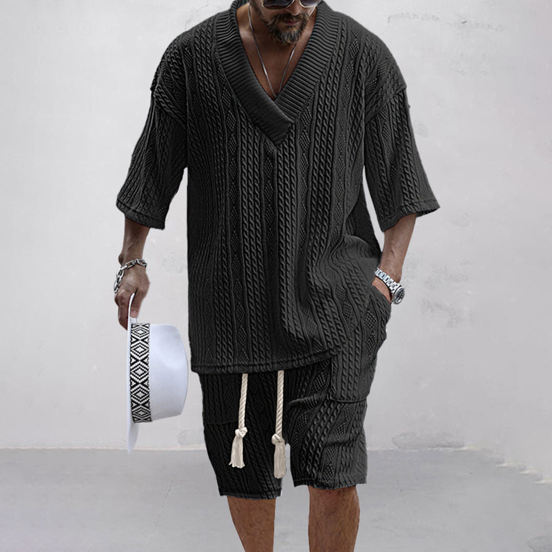 Frederick - Knitted Shirt and Shorts Set - Casual - Casual Couture - Ideal for Summer