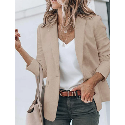 Women's Classic Solid Color Blazer with Pockets | Perfect for Casual Days