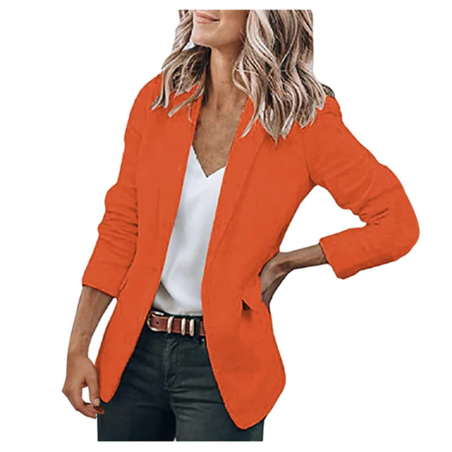 Women's Classic Solid Color Blazer with Pockets | Perfect for Casual Days