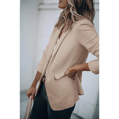 Women's Classic Solid Color Blazer with Pockets | Perfect for Casual Days