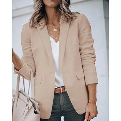 Women's Classic Solid Color Blazer with Pockets | Perfect for Casual Days