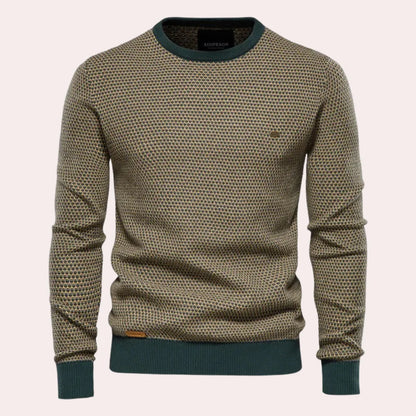 Men's Cozy Patterned Sweatshirt with a Warm Finish | Ideal for Autumn/Winter