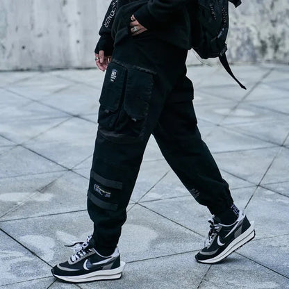 Men's Wide Leg Black Cargo Pants | Perfect for Casual Days