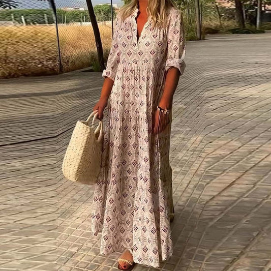 Women's Summer Vintage Elegant Maxi Dress | Ideal for Summer