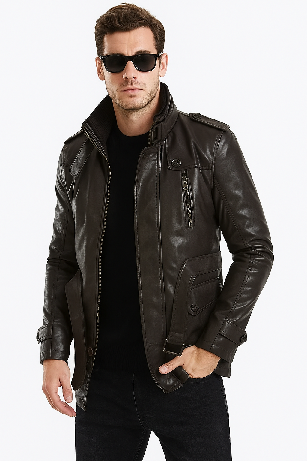 Comfortable Leather Jacket Long Style For Men | Perfect for Winter