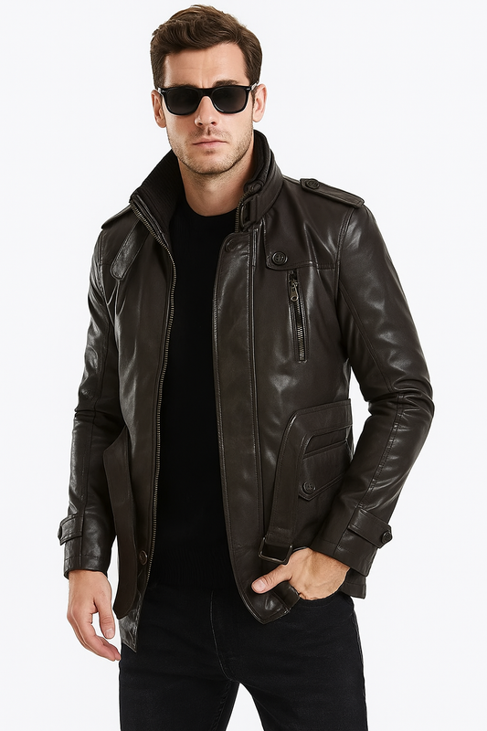 Comfortable Leather Jacket Long Style For Men | Perfect for Winter