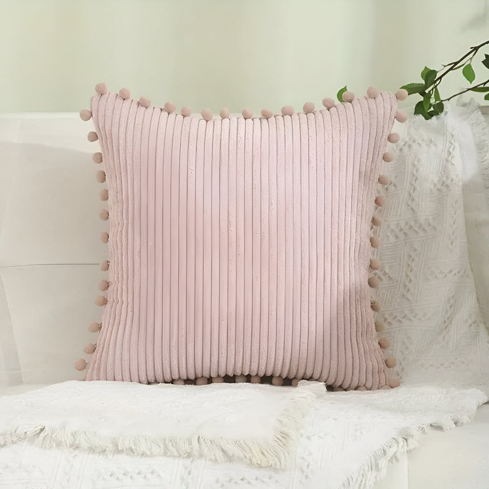 Cushion Covers with Pom Poms for Home Decor 0