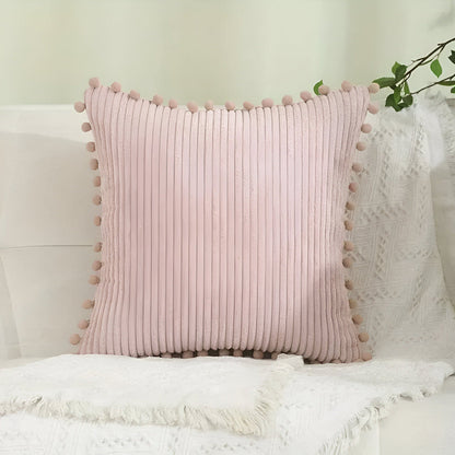 Cushion Covers with Pom Poms for Home Decor 0