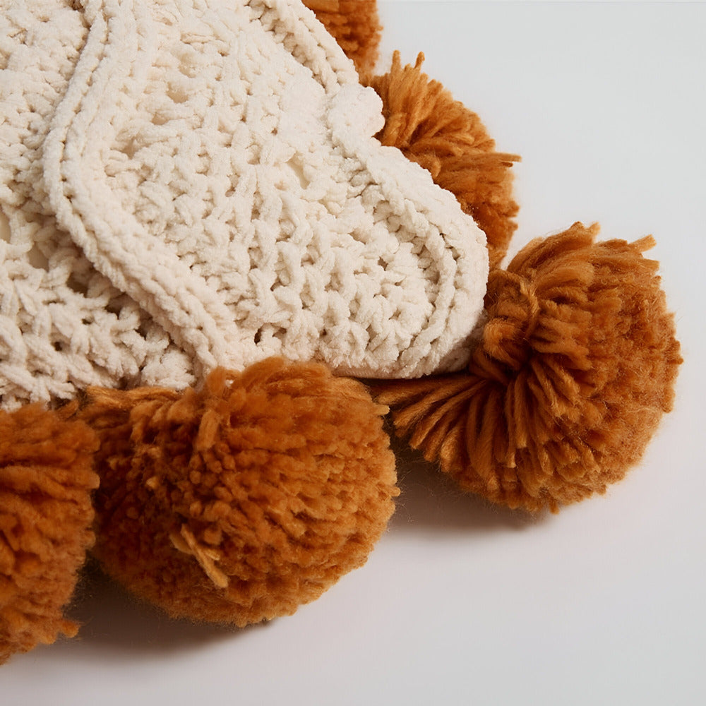 Decorative Cushion Cover with Pompom Knit Design 5