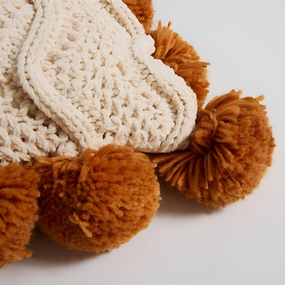 Decorative Cushion Cover with Pompom Knit Design 5