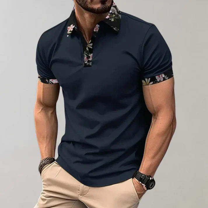 Men's Comfortable Cotton Long Sleeve Polo Shirt with Selected Designs