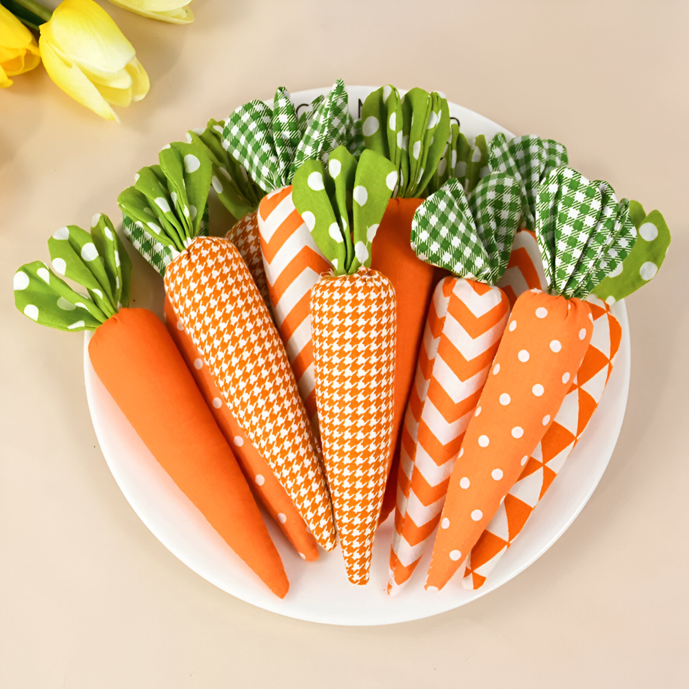 Easter Decoration Set of Soft Carrot Toys for Interactive Play 2