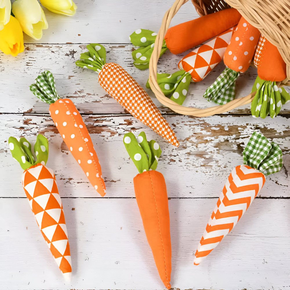 Easter Decoration Set of Soft Carrot Toys for Interactive Play 7