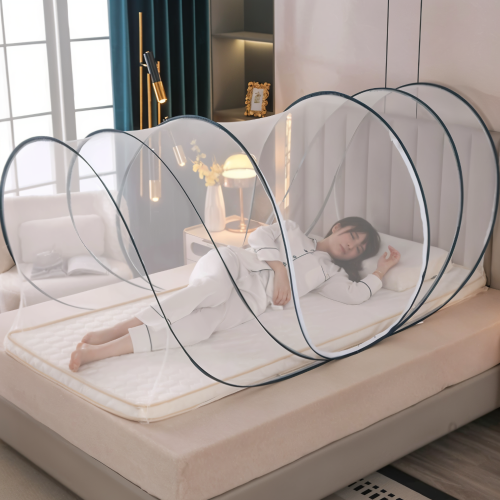 Foldable Circular Mosquito Net for Bed with Adjustable Fit 3