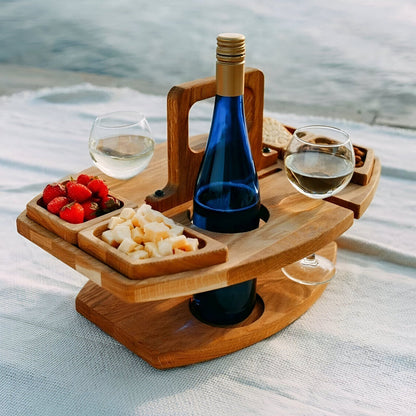 Foldable Picnic Table with Snack and Drink Holders 0