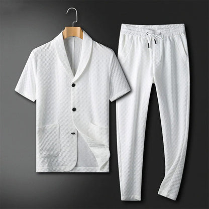 Francis - Shirt and Pants Set - Chic - Adjustable Fit - For Everyday Wear