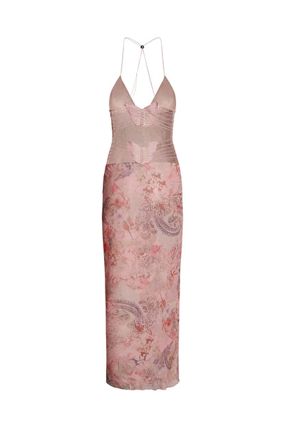Women's Elegant A-line Dress with Butterfly Back Detail for Summer Events