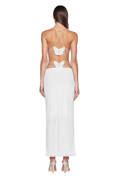 Variant image for Women's Elegant A-line Dress with Butterfly Back Detail for Summer Events-16