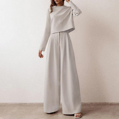 Women's Elegant Flowing Two Piece Set with Palazzo Pants