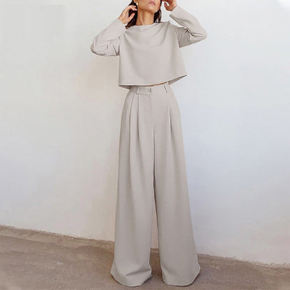 Women's Elegant Flowing Two Piece Set with Palazzo Pants