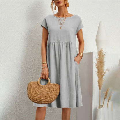 Variant image for Women's Relaxed Lightweight Dress with Side Pockets for Summer-25