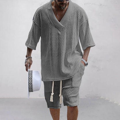 Frederick - Knitted Shirt and Shorts Set - Casual - Casual Couture - Ideal for Summer