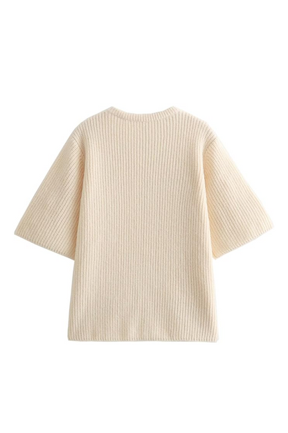 Women's Cozy Knit Cardigan with Embroidered Cherry Details