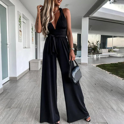 Women's Elegant Sleeveless Pleated Belt Jumpsuit | Perfect for Summer