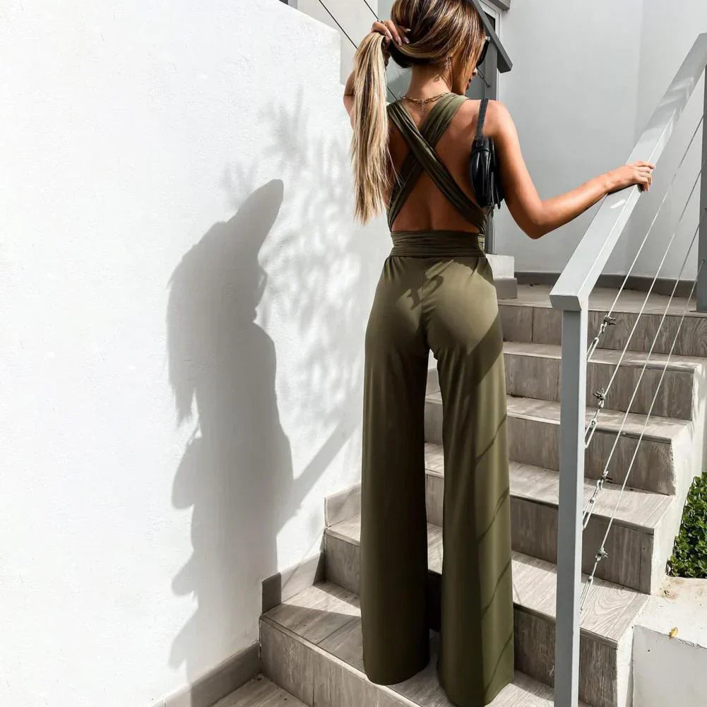 Women's Elegant Sleeveless Pleated Belt Jumpsuit | Perfect for Summer