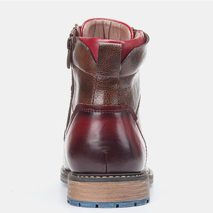 Men's Classic Elegant Leather Oxford Boots with Cushioned Insoles
