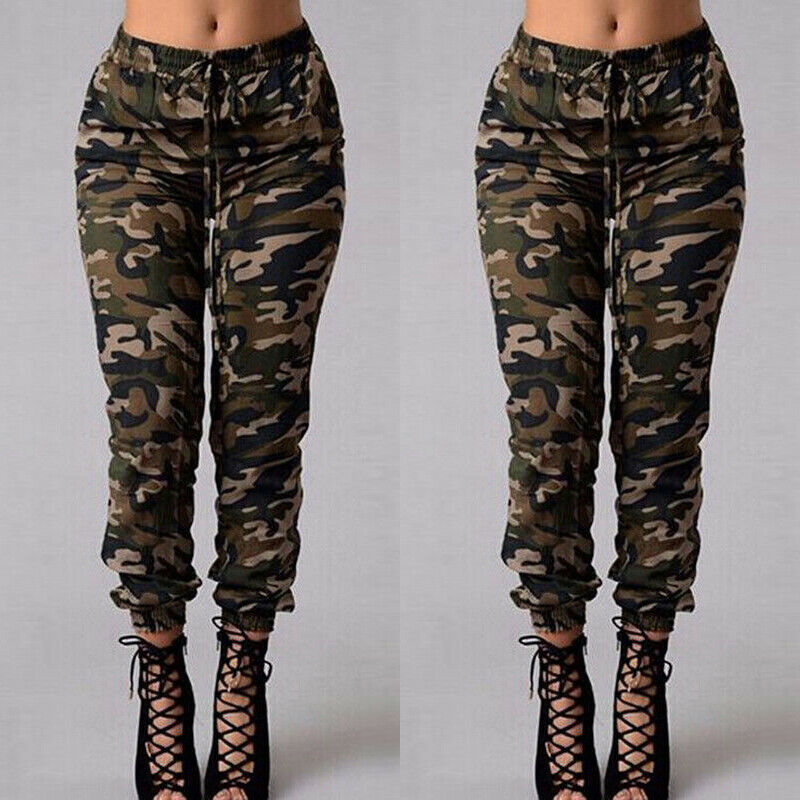 Women's Classic Skinny Camouflage Drawstring Trousers | Perfect for Casual Days