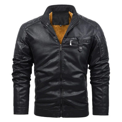 Elegant Leather Jacket With Pockets For Men | Luxury Streetwear