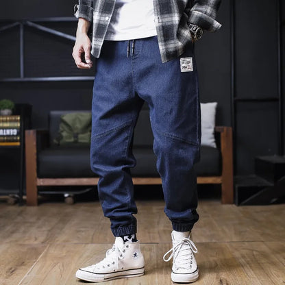 Men's Casual Blue Wide Leg Cargo Jeans | Perfect for Casual Days