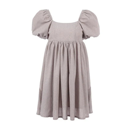 Women's Summer Vintage Short Dress with Puff Sleeves | Ideal for Summer