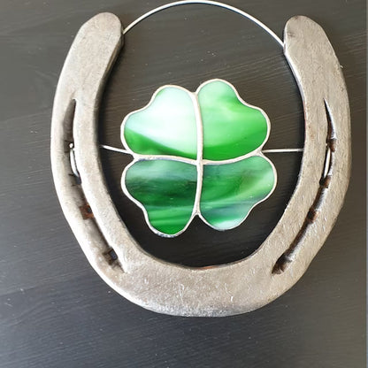 Horseshoe Ornament with Four Leaf Clover Design 6