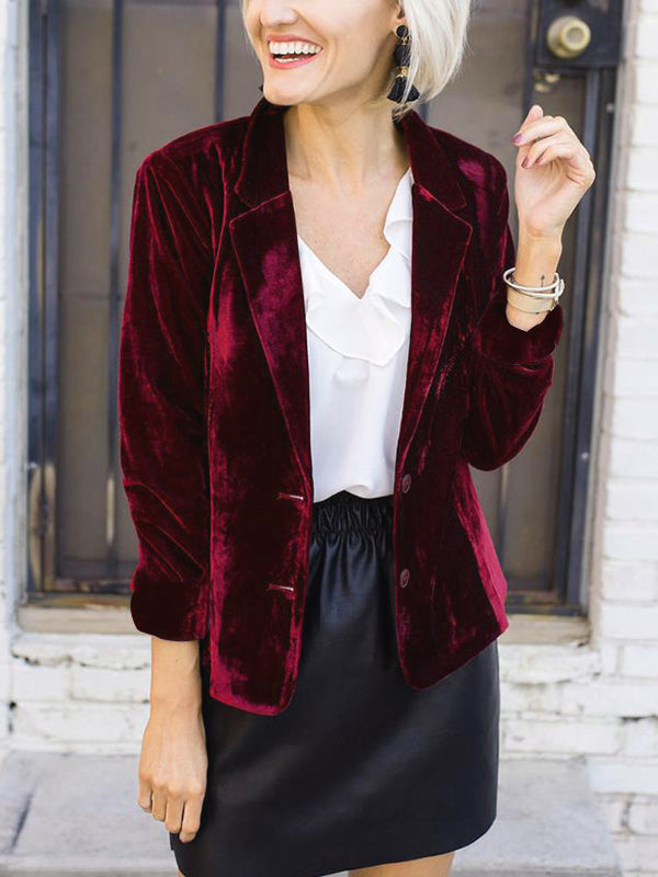 Women's Casual Velvet Blazer with Pocket | Perfect for Casual days