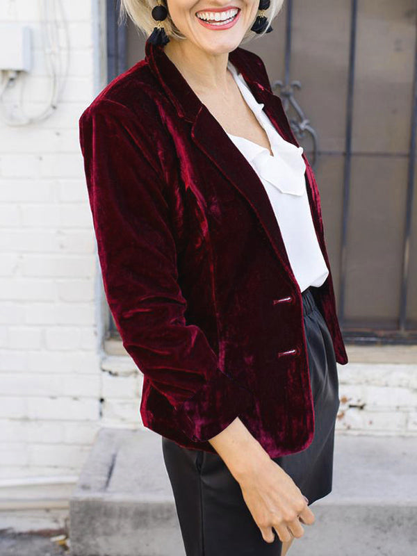 Women's Casual Velvet Blazer with Pocket | Perfect for Casual days