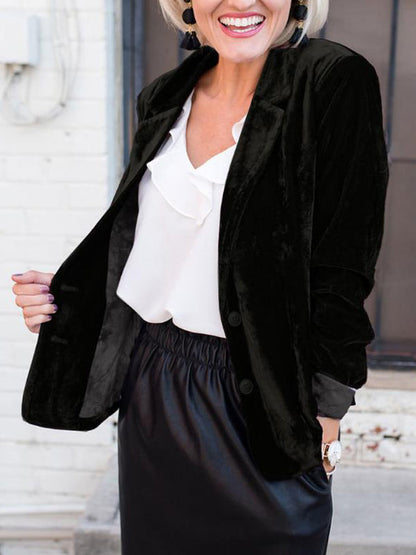 Women's Casual Velvet Blazer with Pocket | Perfect for Casual days