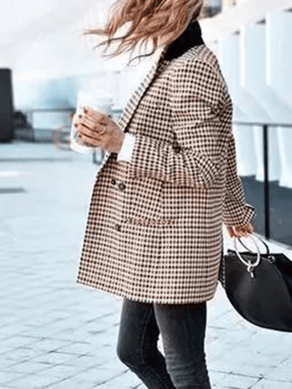 Women's Casual Plaid Blazer with Pockets | Perfect for Casual Days