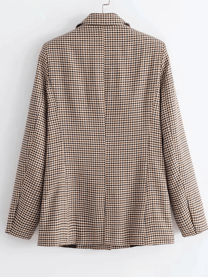 Women's Casual Plaid Blazer with Pockets | Perfect for Casual Days