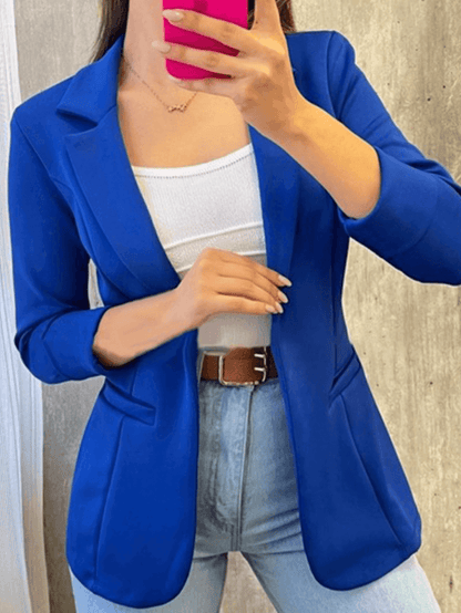 Women's Elegant Slim Fit Open Front Blazer with Pockets | Perfect for Casual Days
