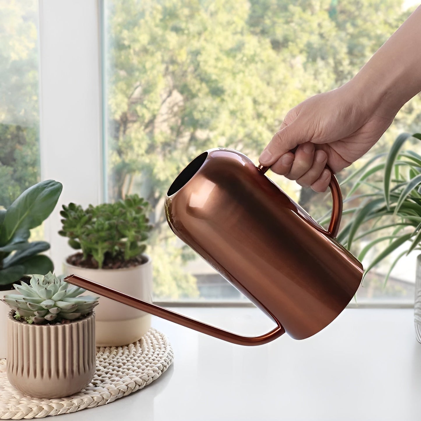 Indoor Metal Watering Can with Long Spout - 1.5L Capacity 2