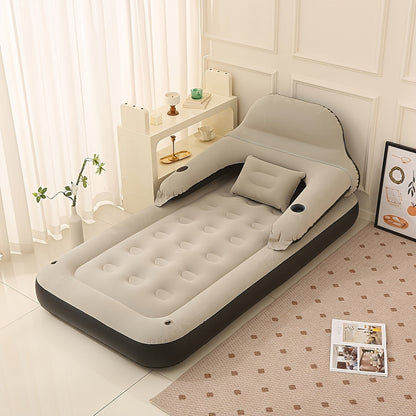 Inflatable Air Mattress – Built-in Pump with Backrest and Headboard 0